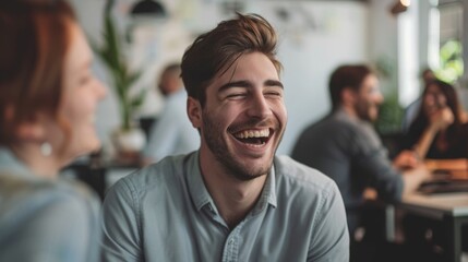 Fototapeta premium The Candid Office Laughter Moment