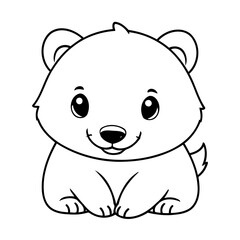 Cute vector illustration Badger doodle for toddlers coloring activity