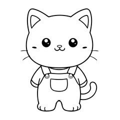 Cute vector illustration Cat hand drawn for toddlers