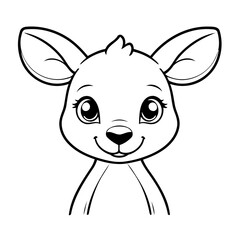 Cute vector illustration Kangaroo for kids colouring worksheet