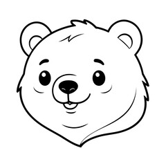 Vector illustration of a cute Bear drawing for kids colouring page