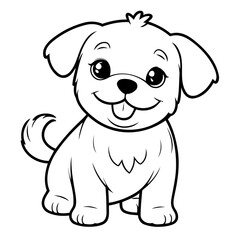 Vector illustration of a cute Maltese drawing colouring activity