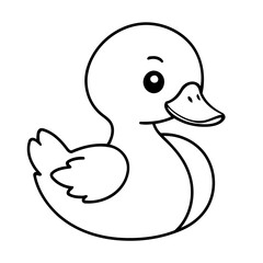 Vector illustration of a cute Duck drawing for toddlers book