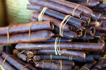 Naklejka premium Tunisian street store selling spices