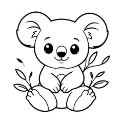 Simple vector illustration of koala for children colouring activity