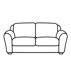 Simple vector illustration of Sofa hand drawn for kids page