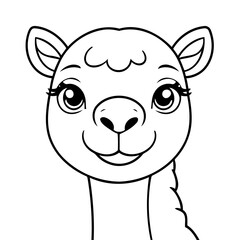 Cute vector illustration Camel hand drawn for kids coloring page
