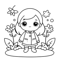 Simple vector illustration of Garden drawing for toddlers coloring activity