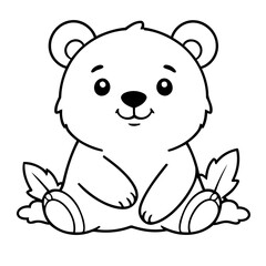 Cute vector illustration bear drawing for toddlers book