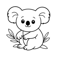 Cute vector illustration Koala doodle for kids coloring worksheet