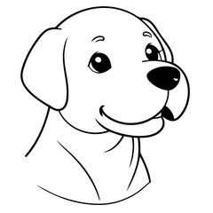 Vector illustration of a cute labrador drawing for toddlers book