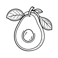 

Simple vector illustration of Avacado drawing for toddlers colouring page