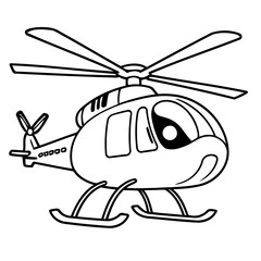 Vector illustration of a cute Helicopter doodle for kids coloring worksheet