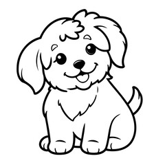 Simple vector illustration of Havanese drawing for kids page