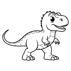 Simple vector illustration of TRex colouring page for kids
