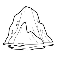 Cute vector illustration Iceberg drawing for kids page