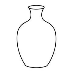 Simple vector illustration of Vase doodle for toddlers worksheet