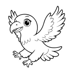 Vector illustration of a cute Eagle doodle for kids coloring worksheet
