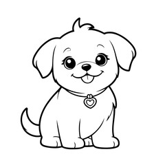 Vector illustration of a cute Maltese doodle for children worksheet