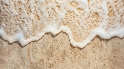 Aerial view brown or beige wave sand on beach texture background. Generated AI image