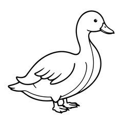 Vector illustration of a cute Goose doodle for children worksheet
