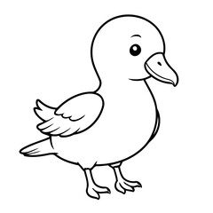 Cute vector illustration Albatrosse hand drawn for kids coloring page