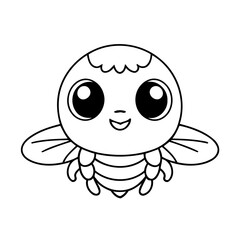 Cute vector illustration Fly colouring page for kids