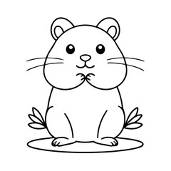 Simple vector illustration of Hamster doodle for toddlers worksheet