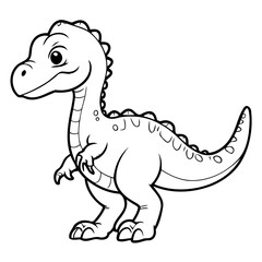 Cute vector illustration Dino doodle for toddlers worksheet