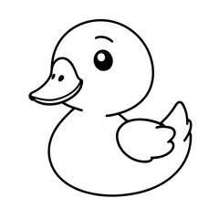 Cute vector illustration Duck drawing for kids page