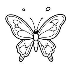 Vector illustration of a cute Butterfly doodle for toddlers coloring activity