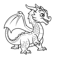 Cute vector illustration ChineseDragon for children colouring activity