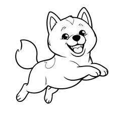 Simple vector illustration of Husky hand drawn for toddlers