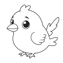 Cute vector illustration Bird doodle for toddlers worksheet