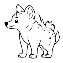 Simple vector illustration of Hyena drawing for toddlers book