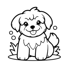 Cute vector illustration Havanese for kids colouring page