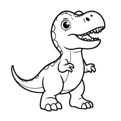 Cute vector illustration TRex doodle for toddlers coloring activity