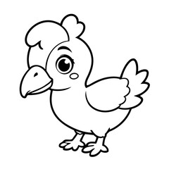 Simple vector illustration of Dodo outline for colouring page