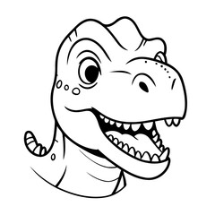 Vector illustration of a cute Dino doodle colouring activity for kids