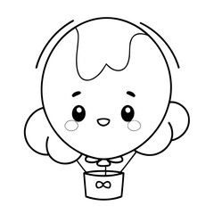 Cute vector illustration Balloon doodle for toddlers coloring activity