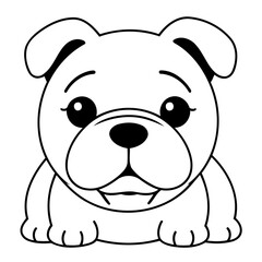 Cute vector illustration Bulldog drawing for children page