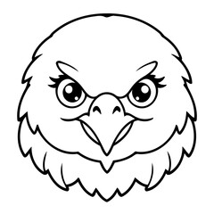 Cute vector illustration Eagle drawing for kids colouring activity