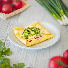Healthy food together with friends. Fit recipes. Vegan dishes. Corn tortillas. Tasty