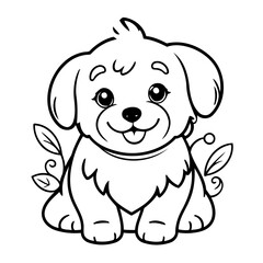 Simple vector illustration of Havanese hand drawn for kids page