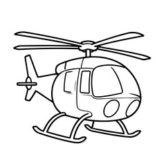 Vector illustration of a cute helicopter doodle for kids colouring page