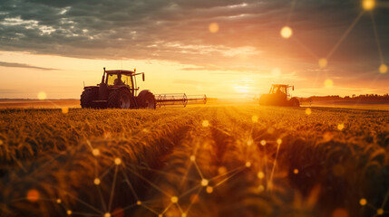 Fototapeta premium Blockchain-based supply chain management for farm-to-fork traceability