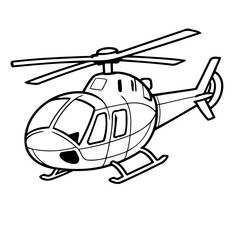 Cute vector illustration Helicopter doodle for kids coloring worksheet