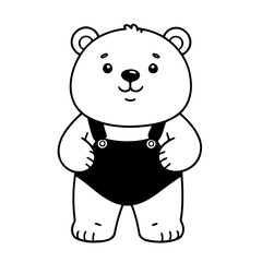 Vector illustration of a cute Bear drawing for toddlers book