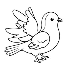 Cute vector illustration pigeon doodle for children worksheet