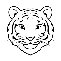 Simple vector illustration of Tiger drawing for toddlers book